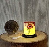 1:12 Dollhouse Halloween battery lighted  candle holder with balloon LED light insert REF Hottie red lips
