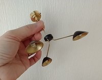 1:12 Dollhouse miniature mid-century modern curvilinear chandelier MCM 3-light ceiling light Battery operated LED miniature lamp