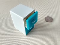 1:12 Dollhouse 2-drawer filing cabinet with rounded corners contemporary style for mini home office or craft room REF Turquoise filing