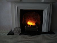 1:12 Dollhouse realistic light up firelogs with flickering flames Battery operated lit logs 1 unit