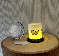 1:12 Dollhouse Halloween battery lighted  candle holder with balloon LED light insert REF Boo & ghosts
