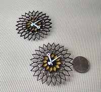 1:12 scale dollhouse mid-century modern sunflower wall clock made from solid walnut wood MCM sunburst clock Non-working clock Price is for EACH