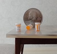 1:12 scale prescription pill bottle Medicine bottle Rx pill bottle with white cap PRICE is for ONE unit
