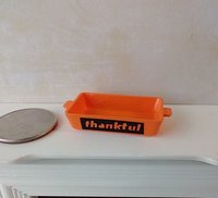 1:12 miniature faux stoneware baking dish Casserole baking dish for autumn or thanksgiving