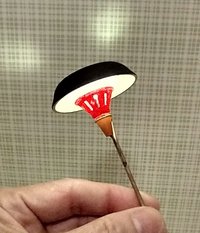 1:12 scale dollhouse mid-century style tripod floor lamp Battery operated MCM lamp with external wires