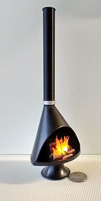1:12 Dollhouse miniature Mid century modern free standing fireplace MCM Black fireplace inspired by Malm fireplace Retro fireplace REF Black