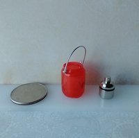 1:12 Dollhouse Halloween Mason jar inspired light DIY styled Halloween deep red jar light with Reaper REF Reaper n deep red