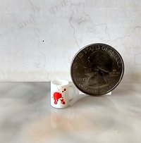 1:12 Dollhouse miniature white mug with bloody hand print and blood spatter PRICE is for ONE REF Bloody