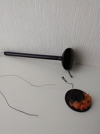 RESERVED for Sherryl.  1:12 Dollhouse miniature hanging modern fireplace with flickering insert REF Black