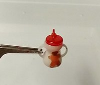 1:12 Dollhouse miniature sippy cup with decals of gingerbread man and mittens easy grip handles REF Gingerbread man