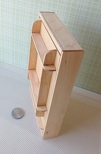 REERVED 1:12 Dollhouse miniature Murphy bed in solid hard maple Full/double fold-down bed Wall bed with shelving multi-function dolls bed