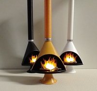 1:12 Dollhouse miniature Mid century modern free standing fireplace MCM white fireplace inspired by Malm fireplace Retro fireplace REF White