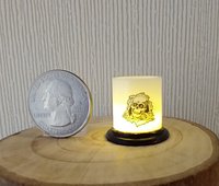 1:12 Dollhouse Halloween battery lighted  candle holder with balloon LED light insert REF Beware ghosts