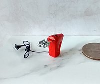 1:12 Dollhouse miniature hand mixer with power cord and plug REF Red