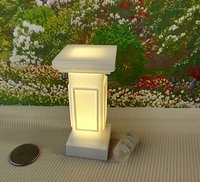 1:12 Dollhouse garden pedestal Battery operated lighted pedestal as plant stand or display stand or patio side table Price is for ONE unit REF Rectangle patterns