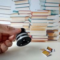 1:12 Dollhouse miniature round 2-step step stool inspired by Kik-step steel step stool REF Light grey