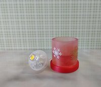 1:12 Dollhouse miniature fall candle sleeve or battery lighted candle holder REF Golden and white snowflakes