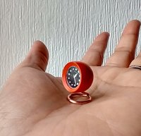 1:12 scale dollhouse mid-century style ball clock Non-working REF Orange