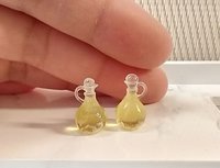1:12 Dollhouse cooking oil dispenser  faux glass cruet olive oil dispenser with clear stopper PRICE is for EACH