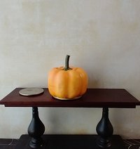 Battery operated miniature light up Jack-O-Lantern Pumpkin LED light for Halloween No external wires REF Teeth gate