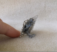 1:12 dollhouse miniature square filigree mantel clock silver tone square tabletop clock NON working