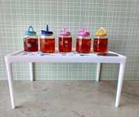 1:12 Dollhouse blue lidded tea jug filled with faux tea and ice cubes plus hinged pour lid Price is for EACH REF Blue rose