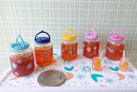 1:12 Dollhouse blue lidded tea jug filled with faux tea and ice cubes plus hinged pour lid Price is for EACH REF Blue rose