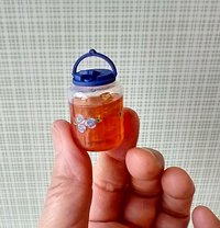 1:12 Dollhouse blue lidded tea jug filled with faux tea and ice cubes plus hinged pour lid Price is for EACH REF Blue rose