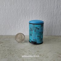 1:12 Dollhouse MCM-themed trash cans for kitchen with hinged lid Mid-century modern dollhouse accessory.  Price is for EACH