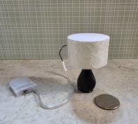 1:12 Dollhouse classic table lamp with a swirly textured vase Battery operated dollhouse lamp on external wires