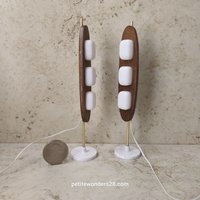 1:12 Dollhouse mid-century modern inspired surfboard shaped floor lamp Battery operated LED lamp with 3 shades and external wires Price is for EACH