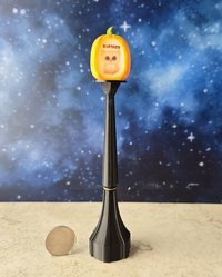 1:12 scale dollhouse battery lighted street lamp with removable pumpkin shade with owl decal No external wires REF Blessed