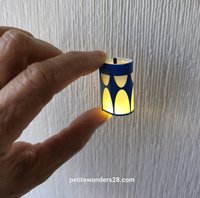 1:12 Dollhouse miniature MCM themed wall light or wall sconce powered by a balloon light Price is for EACH unit REF Blue