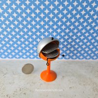 1:12 Dollhouse miniature MCM style BBQ grill Orange ball BBQ grill with tulip base