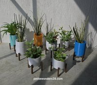 1:12 Dollhouse MCM style planter on stand Miniature modern planter REF 6