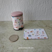 1:12 Dollhouse MCM-themed kitchen mats Price is for EACH Garbage bin sold separately