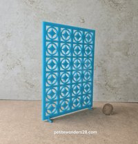 1:12 Dollhouse MCM -styled room divider REF Turquoise