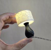 1:12 Dollhouse classic table lamp with a swirly textured vase Battery operated dollhouse lamp on external wires