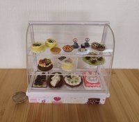 1:12 Dollhouse bakery display case with clear acrylic and sliding doors Baked goods NOT included