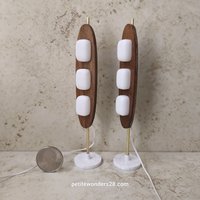 1:12 Dollhouse mid-century modern inspired surfboard shaped floor lamp Battery operated LED lamp with 3 shades and external wires Price is for EACH