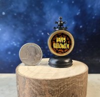 1:12 Dollhouse miniature battery operated Halloween themed lantern No external wires REF Spider web + Happy Halloween