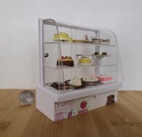 1:12 Dollhouse bakery display case with clear acrylic and sliding doors Baked goods NOT included