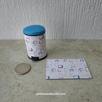 1:12 Dollhouse MCM-themed kitchen mats Price is for EACH Garbage bin sold separately