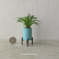 1:12 Dollhouse MCM style planter on stand Miniature modern planter REF 4