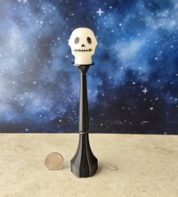 1:12 scale dollhouse battery lighted street lamp with removable skull shade No external wires REF Skull