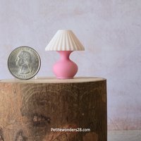 1:12 dollhouse table lamp Battery operated table lamp no external wires Price is for EACH REF Pink