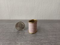 1:12 scale dollhouse MCM style oval wastebasket covered in vinyl sticker paper REF Pink