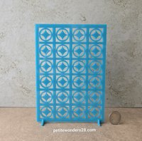 1:12 Dollhouse MCM -styled room divider REF Turquoise
