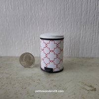 1:12 Dollhouse MCM-themed trash cans for kitchen with hinged lid Mid-century modern dollhouse accessory.  Price is for EACH