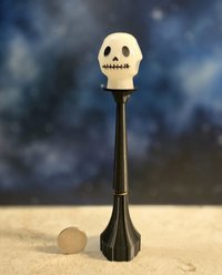 1:12 scale dollhouse battery lighted street lamp with removable skull shade No external wires REF Skull